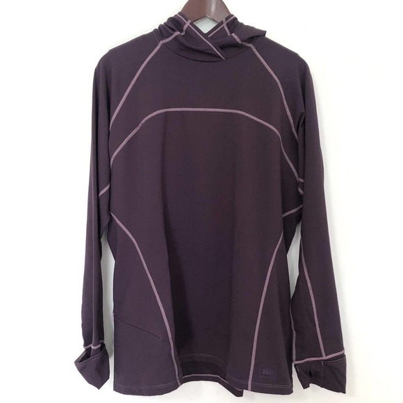 REI Tops - REI Purple Hooded Long Sleeve Pullover Women's Size XL Seamless Hiking Top